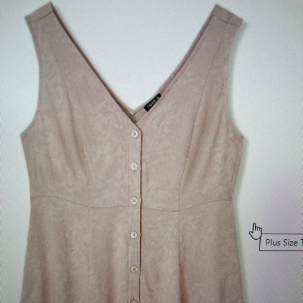TORRID Taupe Jacquard Button front fit & Flare Peplum Tank NWT